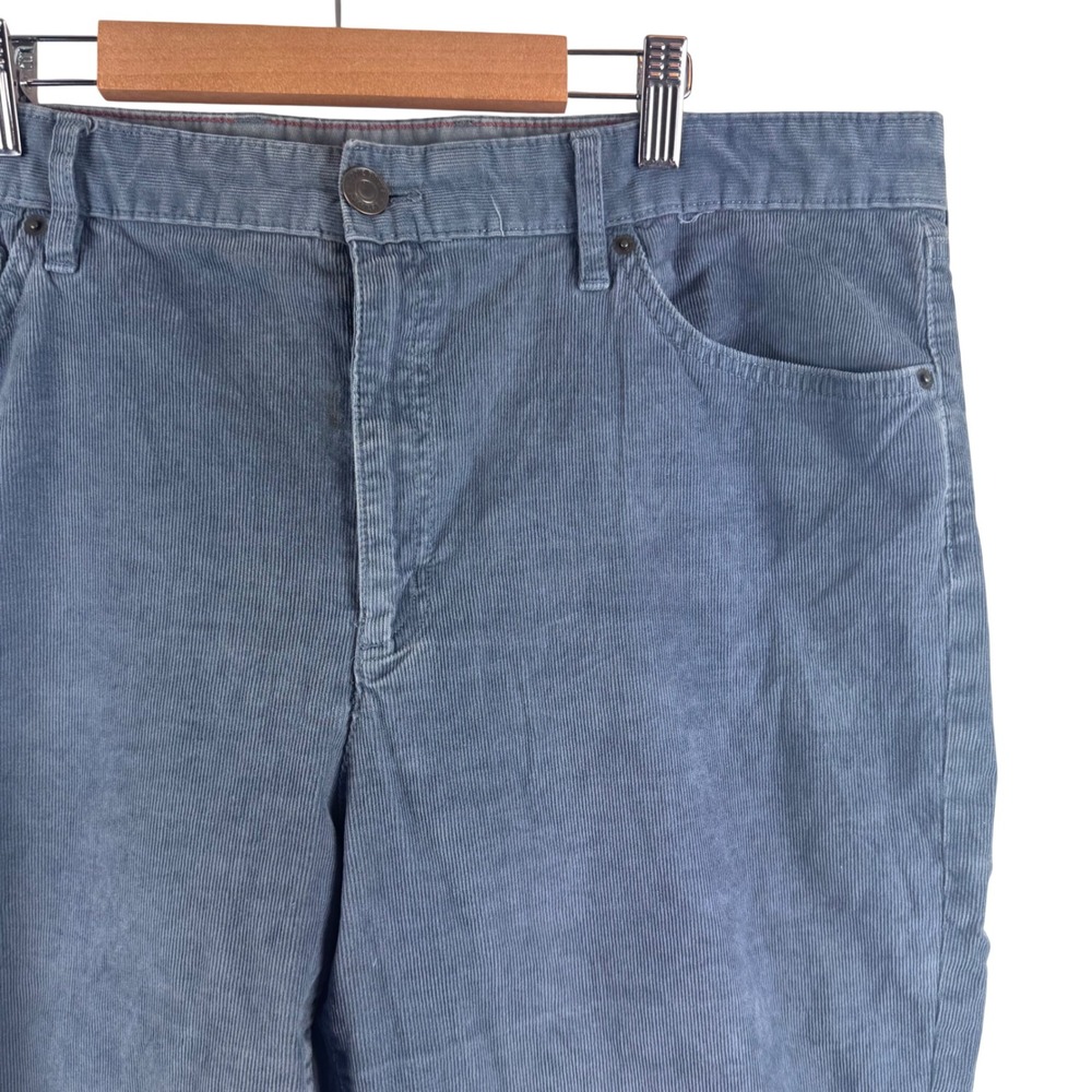 Eddie Bauer Corduroy Pants Womens T14 Blue Boyfriend Slim Leg High Rise 23807060
